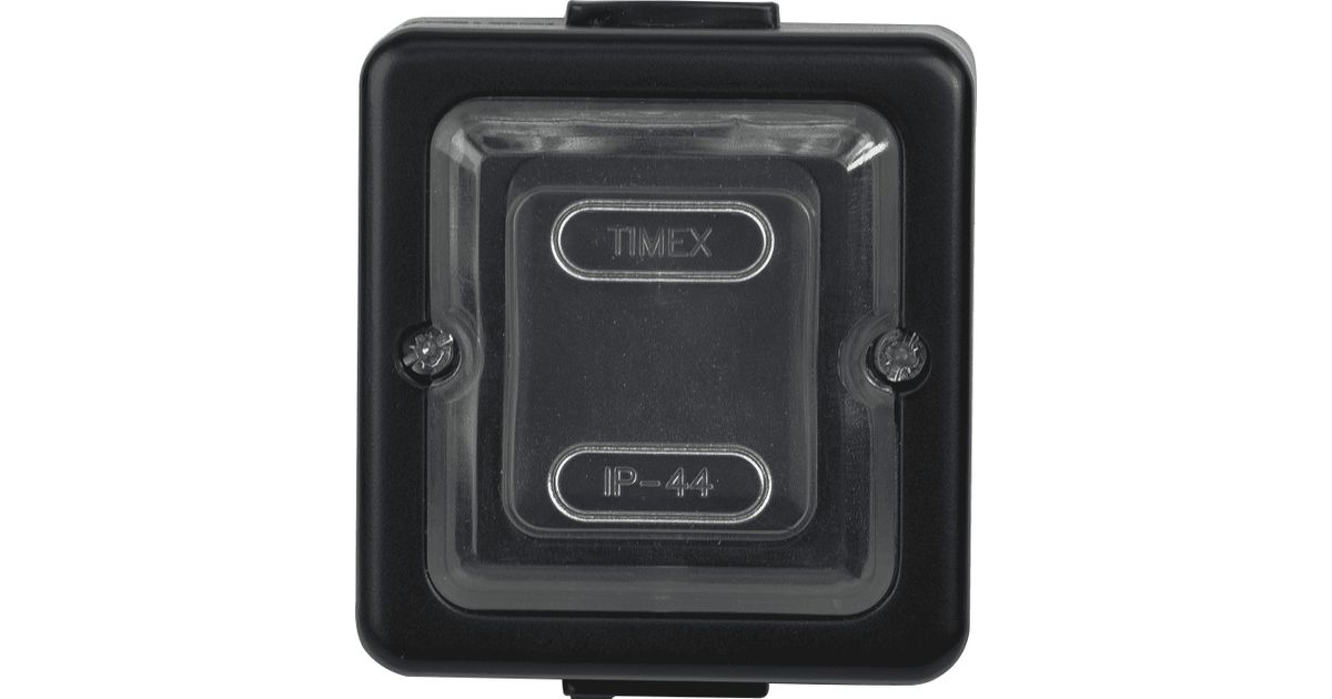 TIMEX-Elektro LOFT two-way switch IP44 black, black rubberized button ...