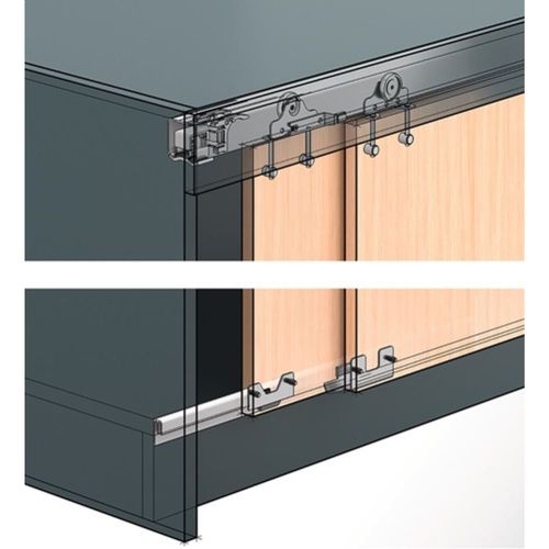 HETTICH sliding door fitting Top Line 1 3door complete set 50kg DIN L