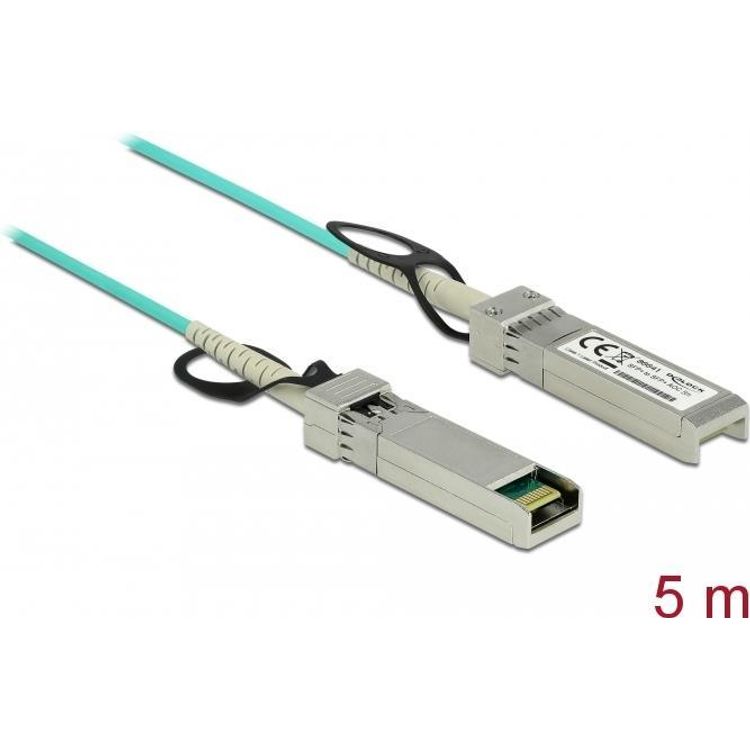 Tootefoto - DeLOCK 86641 kiudoptiline kaabel 5 m SFP+ Rohekassinine v rv