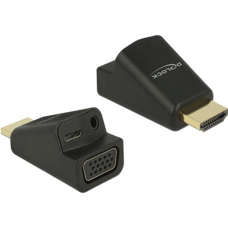 Tootefoto - DeLOCK 65895 kaabli soomuutja HDMI A VGA & 3.5 mm Audio Must