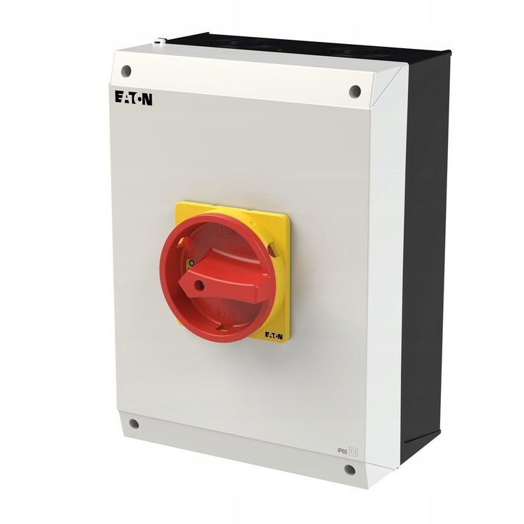 Tootefoto - ON-OFF l liti, 3 poolust + N, 80A, IP65 korpuses, punane-kollane nupp tabalukuga P3-80/I5/SVB/N EP-400985