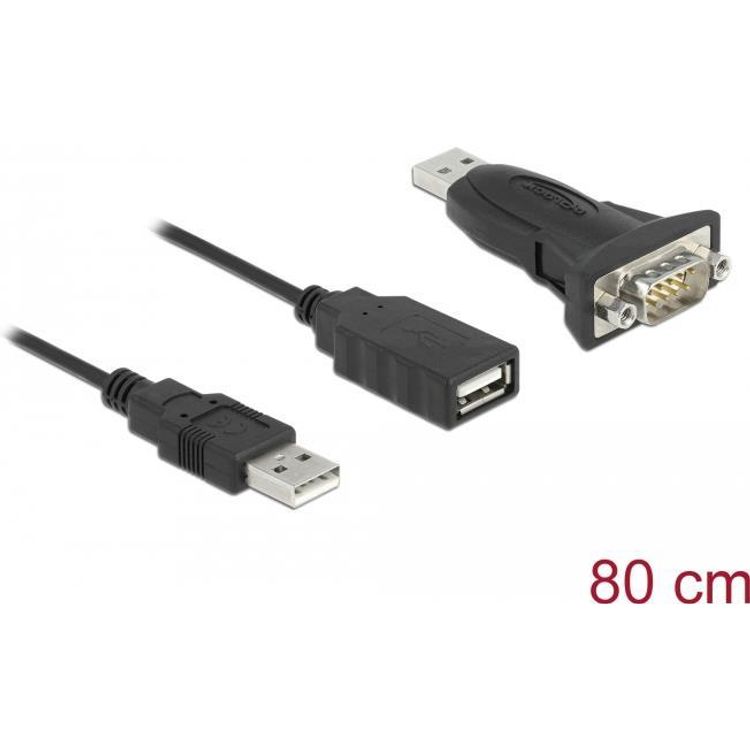 Tootefoto - DeLOCK 61506 kaabli soomuutja USB A RS-232 Must