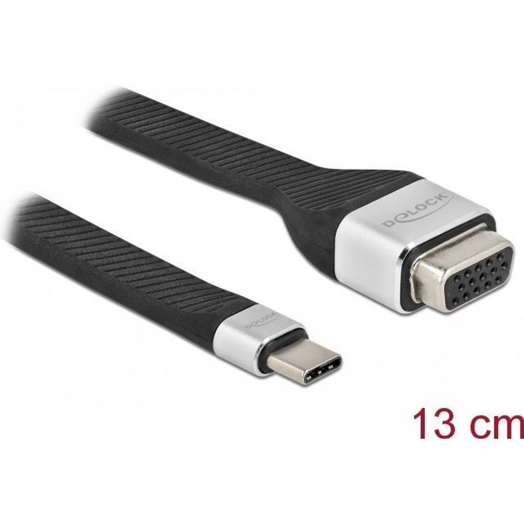 Tootefoto - DeLOCK 86935 videokaabliadapter 0,13 m USB t p-C VGA (D-Sub) Must, H be