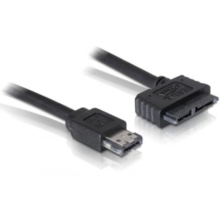 Tootefoto - DeLOCK Cable eSATAp / Slimline SATA13pin, 0.5m SATA-kaabel 0,5 m Must