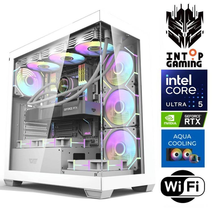 Tootefoto - INTOP AQUA Ultra 5 245KF 64GB DDR5 1TB SSD M.2 NVME+4TB RTX5050 8GB WiFi no-OS