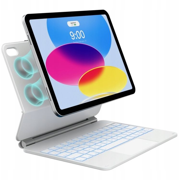Tootefoto - Typecase Edge mbris klaviatuuriga iPad 11" (A16) 2025 / iPad 10,9" 2022 valge jaoks