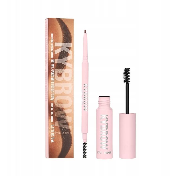 Tootefoto - Komplekt Kylie Cosmetics: Kybrow, Defined, Eyebrow Cream Pencil & Brush 2-In-1, 005, Dark Brown, 0,09 g + by Kylie, Define, kulmugeel, l bipaistev, 5 ml naistele