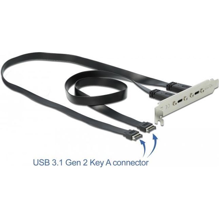 Tootefoto - DeLOCK 89935 USB-kaabel 0,5 m USB 3.2 Gen 2 (3.1 Gen 2) USB A USB C Must
