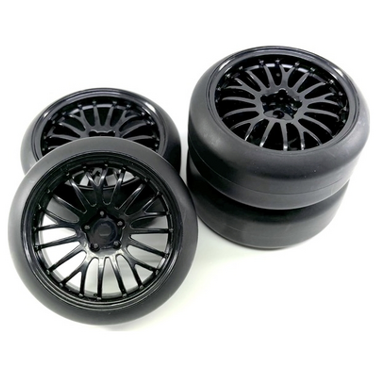 Tootefoto - Absima 1:10 Road Version Complete Wheels Drift Black 4 Pc(S)