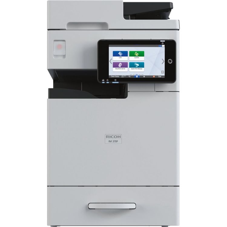 Tootefoto - Ricoh IM 370F - Multifunktionsdrucker - s/w - Laser - A4 (210 x 297 mm) (Original) - A4 (Medien) - bis zu 37 Seiten/Min. (Drucken) - 600 Blatt - 33,6 Kbps - USB 2,0, Gigabit LAN, B