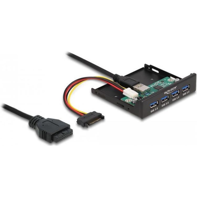 Tootefoto - DeLOCK 64166 draivilahtripaneel 8,89 cm (3.5") Sisend-v ljundportide paneel Must