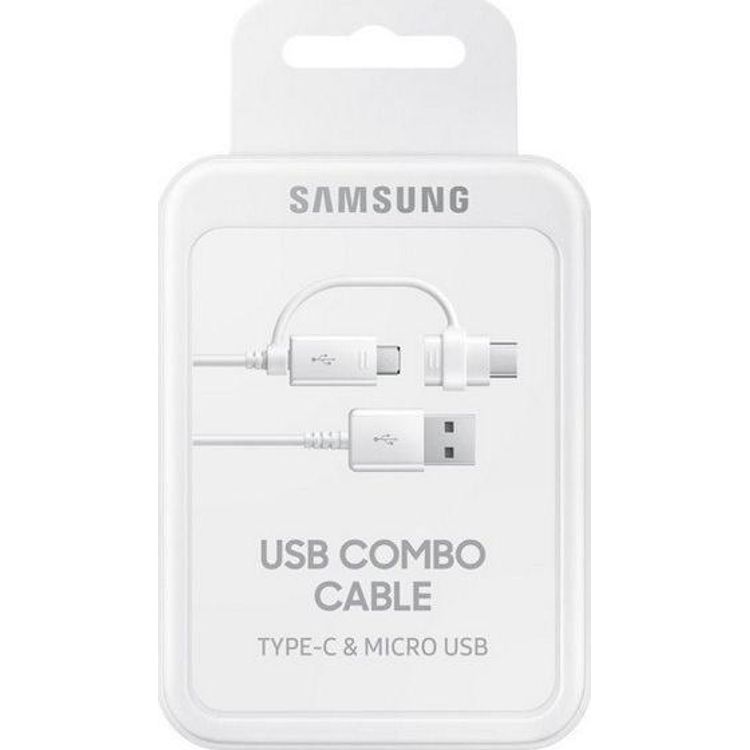 Tootefoto - Samsungi USB-kaabel USB-A microUSB + USB-C valge (SMG207WHT)