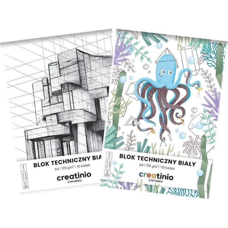 Tootefoto - Tehniline plokk valge A4/10K 170 CREATINIO (20tk) Edukamp
