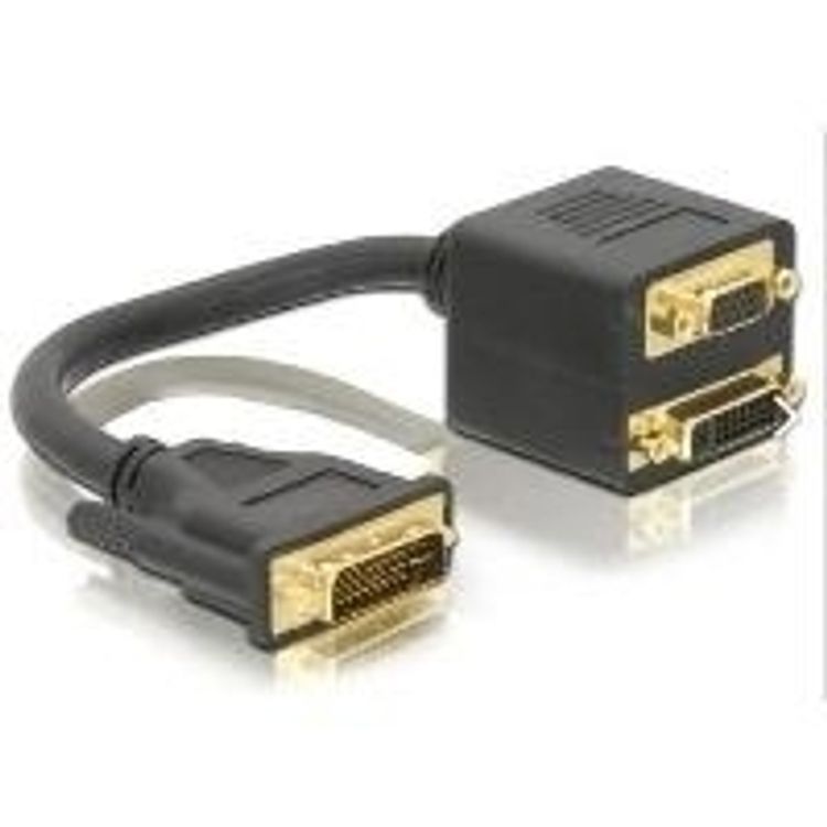 Tootefoto - DeLOCK Adapter DVI29 male to DVI29 + VGA female 0,2 m DVI DVI + VGA (D-Sub) Must