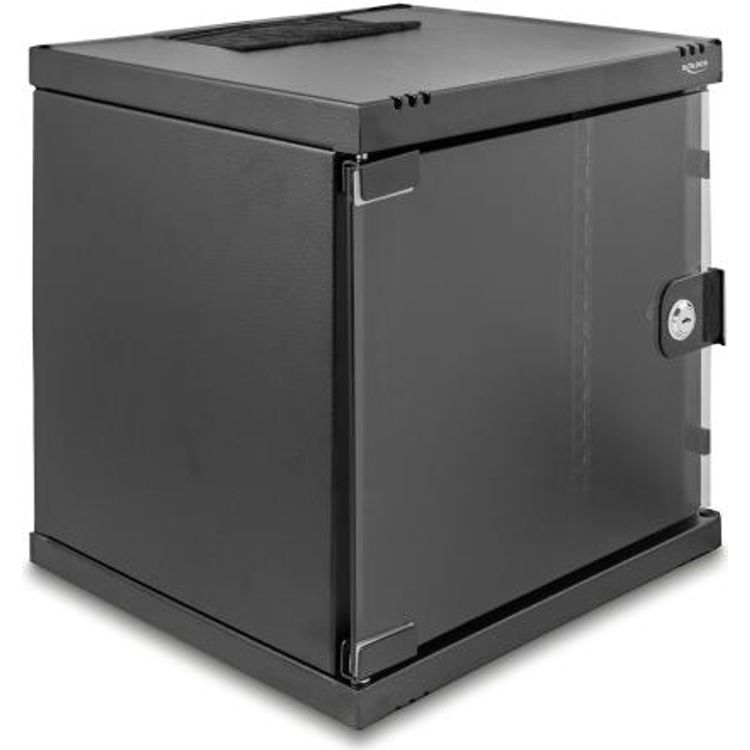 Tootefoto - Delock 10" Netzwerkschrank 6 HE mit Glast r zur Stand- oder Wandmontage 240 mm Tiefe (43422)