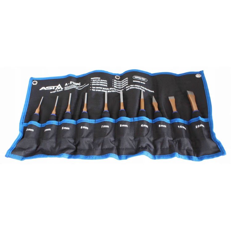 Tootefoto - ASTA SET OF CHISELS AND PUNCHES WITH HANDLE 10 pcs.
