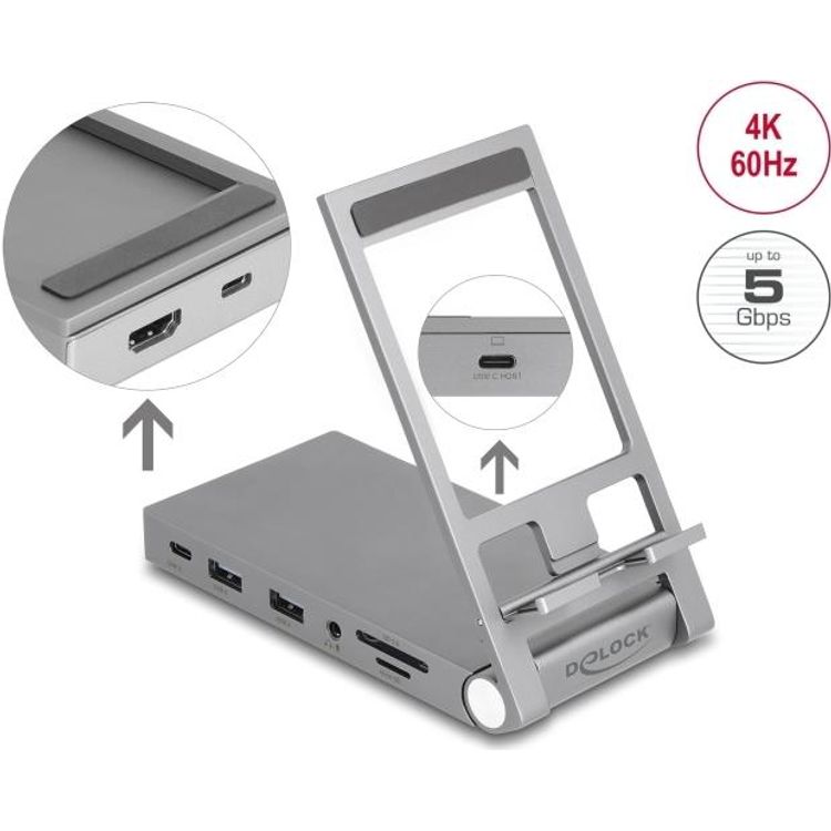 Tootefoto - Delock - Dockingstation + Notebook-/Tablet-St nder - USB-C / Thunderbolt 3 - HDMI (88199)
