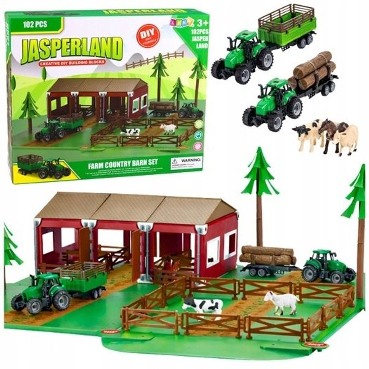 Tootefoto - LeanToys kujukeste komplekt Farm Farmstead Tractors Loomad 102 tk.