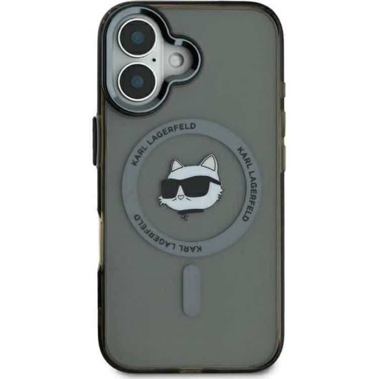 Tootefoto - Karl Lagerfeld Karl Lagerfeld KLHMP16XHLSCHK iPhone 16 Pro Max 6,9" must/must k va mbris IML Metal Choupette Head MagSafe