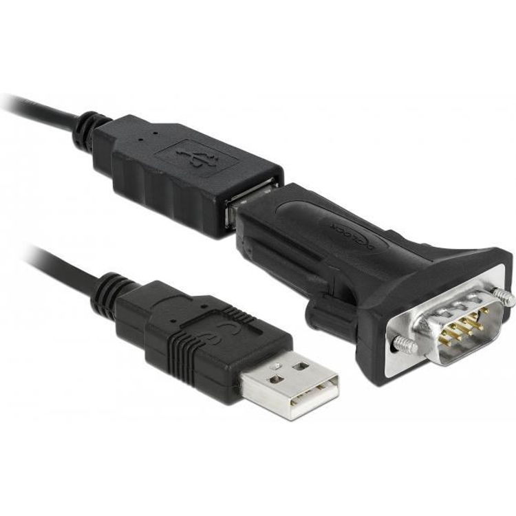 Tootefoto - DeLOCK 66286 j rjestikkaabel Must 0,8 m USB t p A DB-9