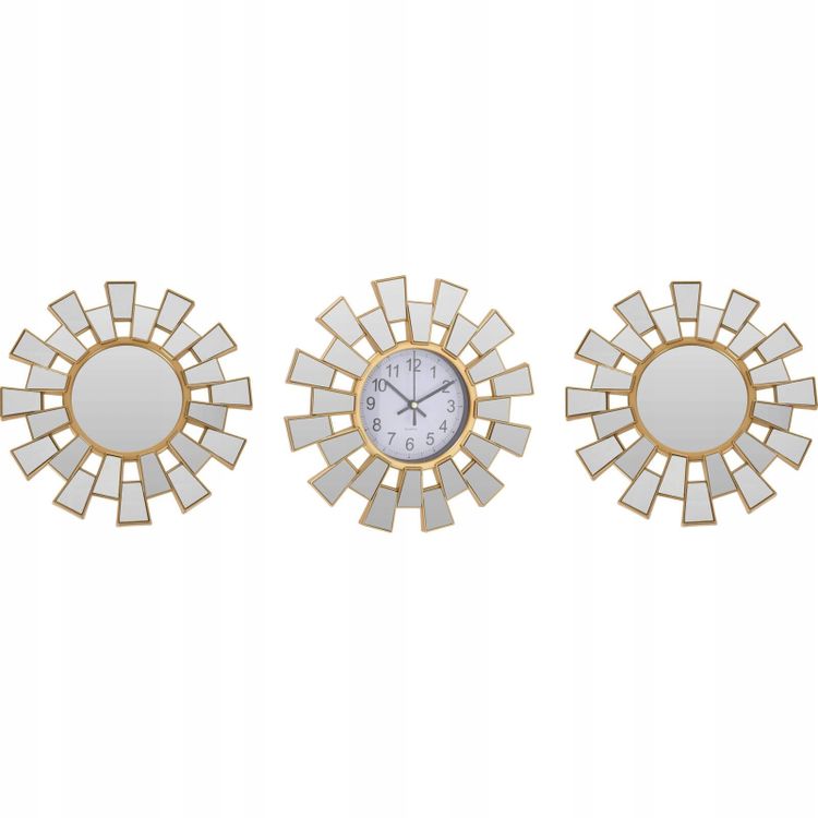 Tootefoto - Home Styling Collection Dekoratiivpeeglid geomeetrilistes raamides, 2 tk + seinakell