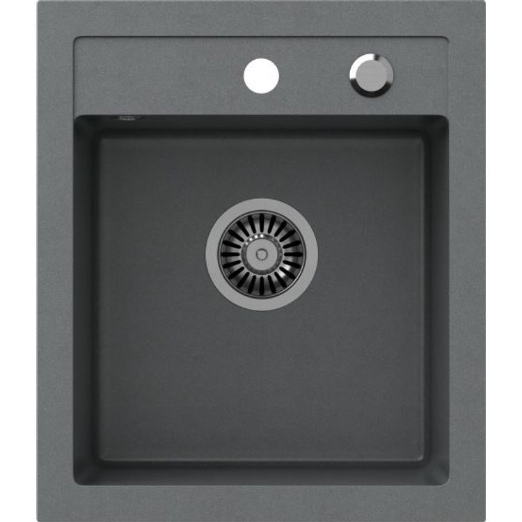 Tootefoto - Steiner JOHNNY 100 Steingran graniithall valamu, 1-kauss ilma (43x50x20), sifooni ja roostevabast terasest kattega