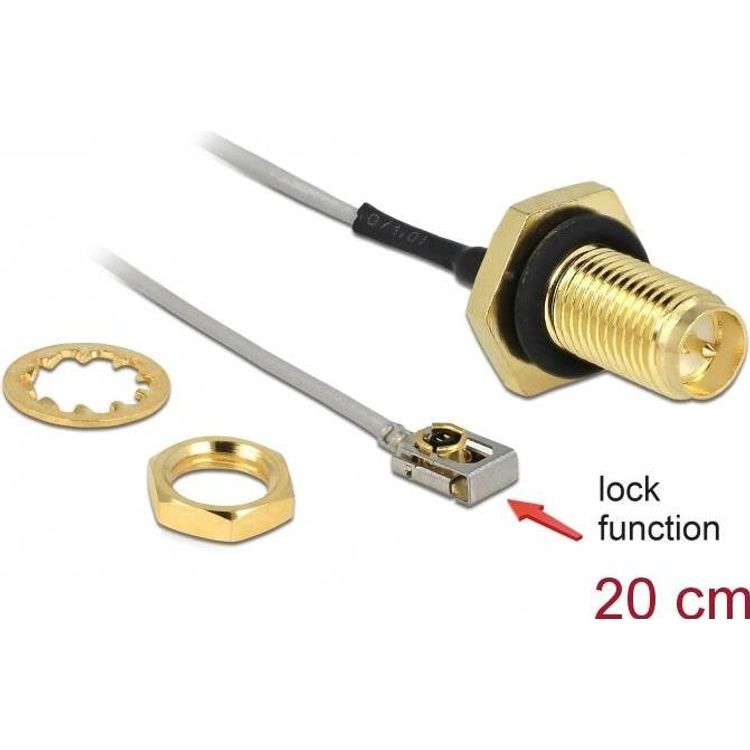 Tootefoto - DeLOCK 89928 koaksiaalkaabel Koaksiaalne 0,2 m SMA MHF I LK Must, Hall