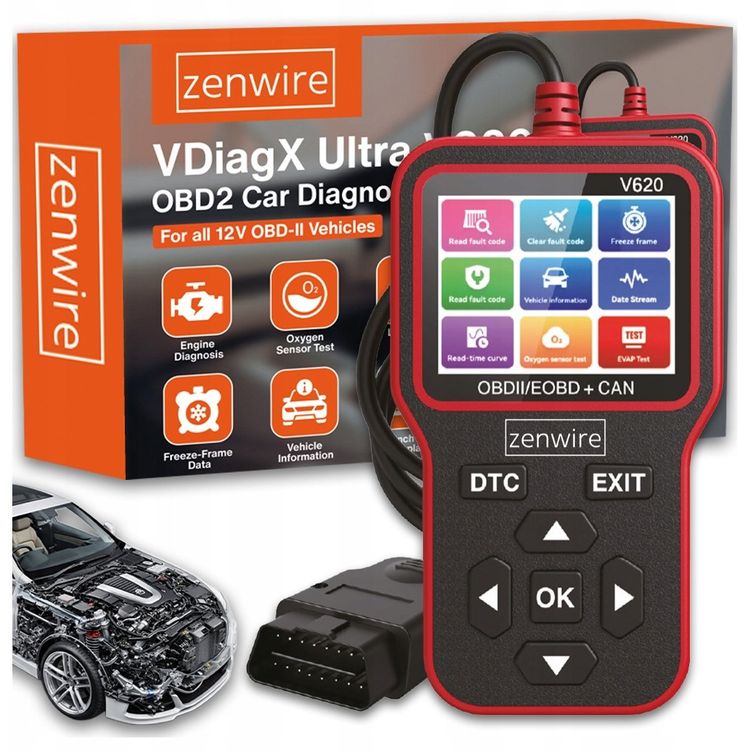 Tootefoto - Zenwire liidese tester diagnostika skanneri ekraan OBD2 ELM327 CAN arvuti Zenwire V620