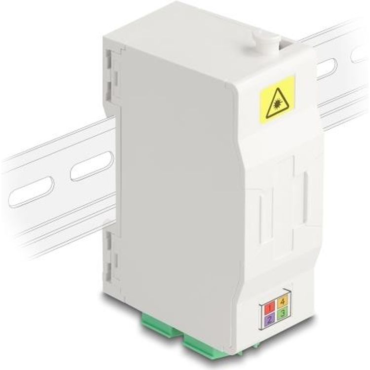 Tootefoto - Delock LWL Anschlussdose f r Hutschiene mit Splei halter und 4 x LC Duplex Kupplung (88098)