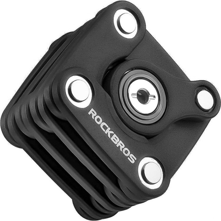 Tootefoto - RockBros jalgrattalukk, v tmega kokkupandav rattalukk - must Jalgrattalukk, v tmega kokkupandav rattalukk - must