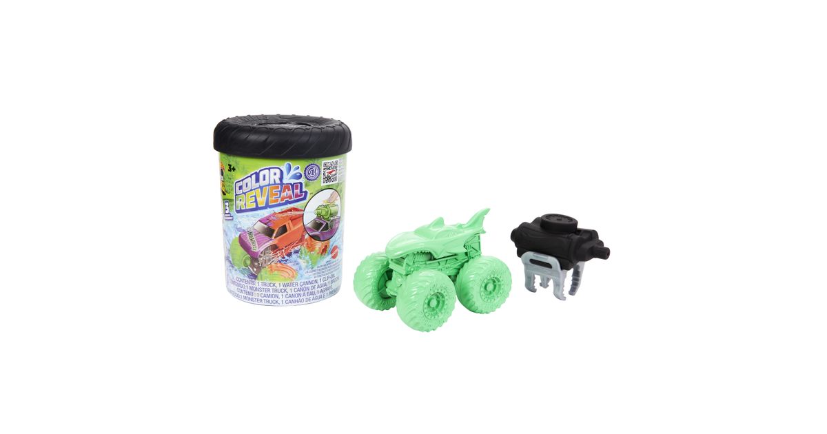 Hot Wheels Color Reveal Monster Trucks Water Blaster Assortment - Cars ...