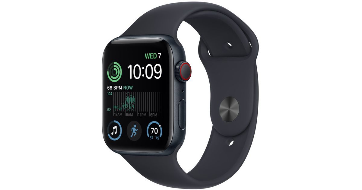 Apple Watch SE 2 GPS + Cellular 44mm Sport Band, midnight (MNPY3EL