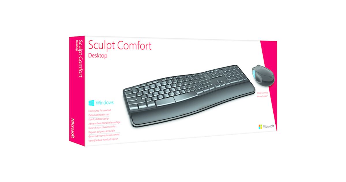Microsoft Sculpt Comfort Desktop keyboard Mouse included RF Wireless
