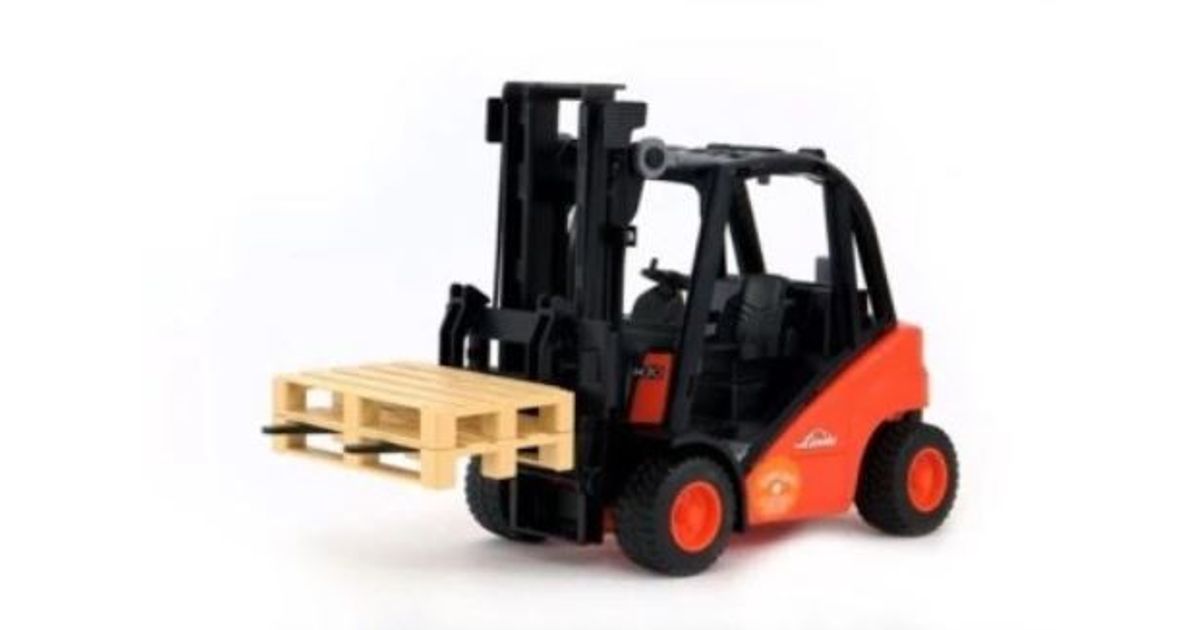 Bruder linde h30d 2025 forklift with 2 pallets