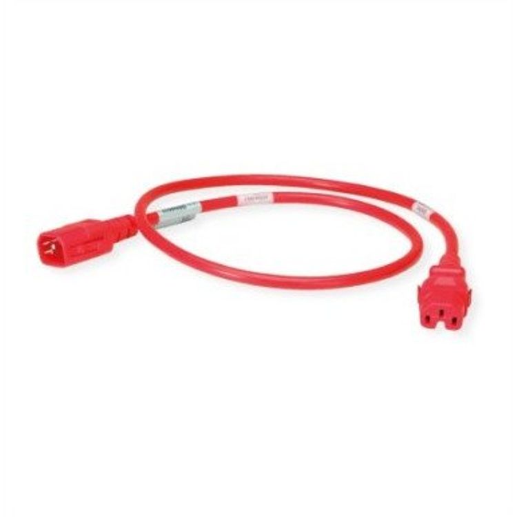 Tootefoto - Kabel zasilaj cy Bachmann C14-C15 1.0m czerwony 10A, blokada po obu stronach