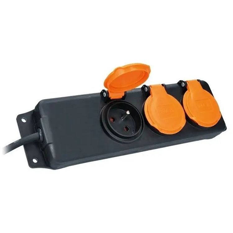 Tootefoto - Solight prodlu ovac pr vod IP44, 3 z suvkyt, kummikaabel, venkovn , 10m