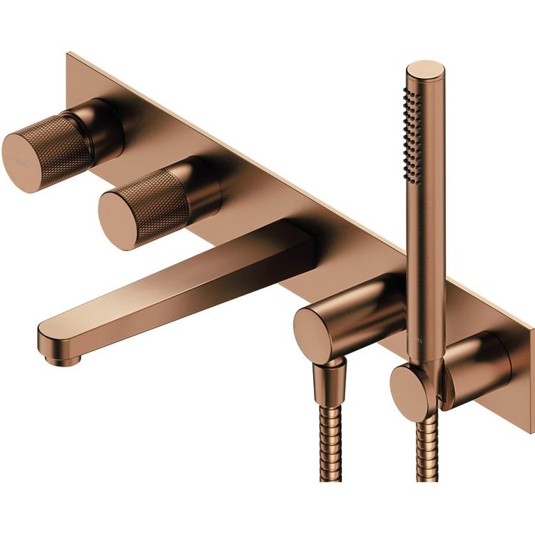 Tootefoto - OMNIRES CT8037/1CPB CONTOUR bateria wannowa 5-otworowa, podtynkowa mied szczotkowana