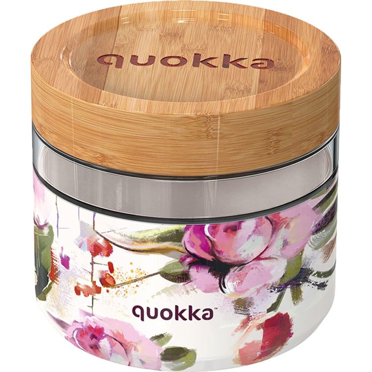 Tootefoto - Quokka Quokka Deli toidupurk klaasist toidun u / l unakarp 820 ml (tumedad lilled)