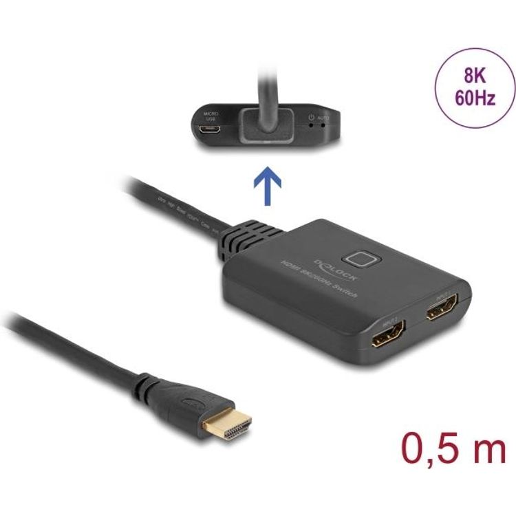 Tootefoto - DeLOCK 18645 - HDMI - Kunststoff - Schwarz - 144 Hz - 48 Gbit/s - 1200 MHz (18645)