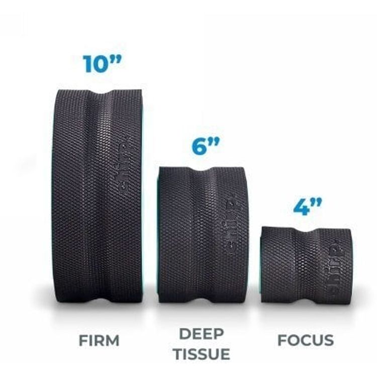 Tootefoto - Chirp Wheel Plus 3 pk 4", 6", 10" - 3 rattast koosnev komplekt treeninguteks, venitusteks, taastusraviks, joogaks, pilateseks 4", 6", 10" (3 tk)