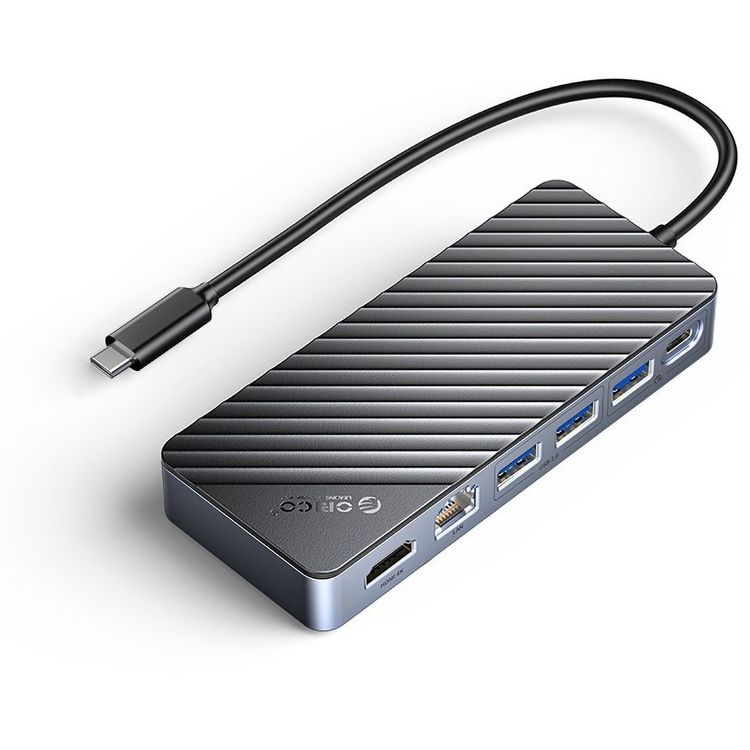 Tootefoto - Orico Orico Station/Replicator USB-C dokkimisjaam M.2 NVMe/SATA korpusega, USB-A/C 10Gbps, HDMI 4K, PD 100W, RJ45