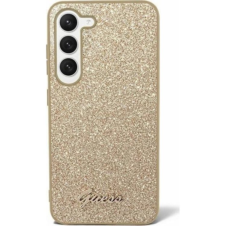 Tootefoto - Guess Guess Glitter Flakes metallist logo mbris Samsung Galaxy S24 mbris (kuldne)
