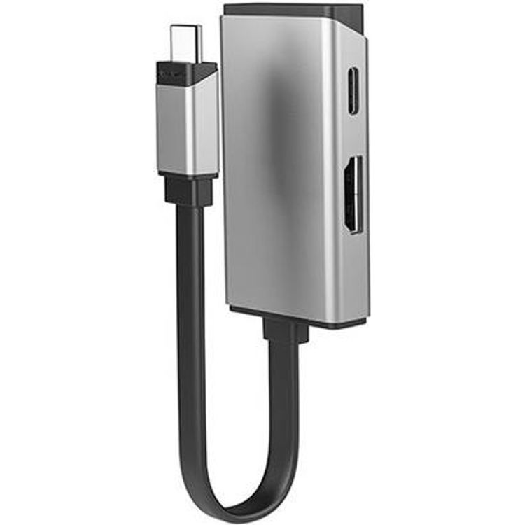 Tootefoto - ALOGIC MagForce DUO Charge - Videoadapter - 24 pin USB-C m nnlich zu HDMI, USB-C (nur Spannung) weiblich - 13.5 cm - Space-grau - Support von 4K 60 Hz, 100 W Pass-Through-Stromvers