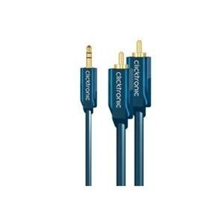 Tootefoto - ClickTronic 1m MP3 Adapter audiokaabel 3.5mm 2 x RCA Sinine