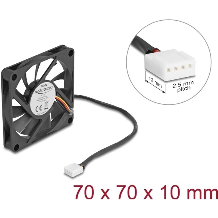 Tootefoto - Delock Axiall fter 12 V DC 70 x 70 10 mm schwarz (67315)