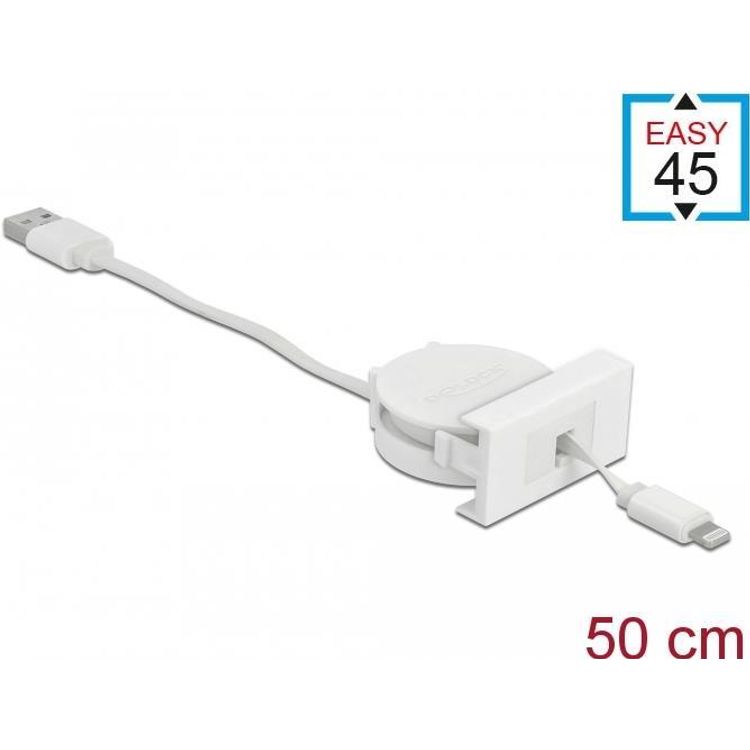 Tootefoto - DeLOCK 81331 valguskaabel 0,62 m Valge