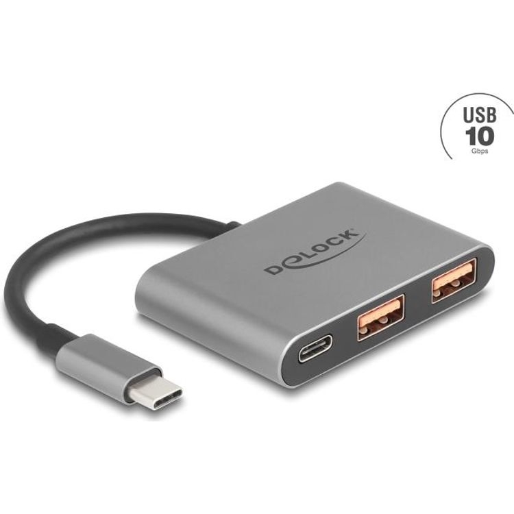 Tootefoto - Delock 3 Port USB Hub 10 Gbps mit Type-C zu 1 x+ 2 (64337)