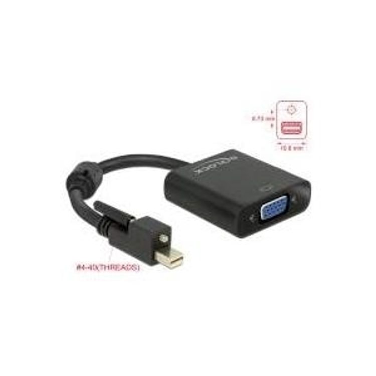 Tootefoto - DeLOCK 62641 videokaabliadapter 0,25 m Mini DisplayPort VGA (D-Sub) Must