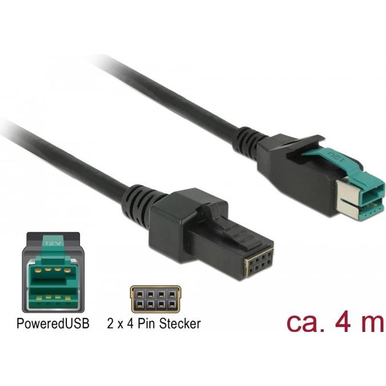 Tootefoto - DeLOCK 85485 toitekaabel Must 4 m PoweredUSB
