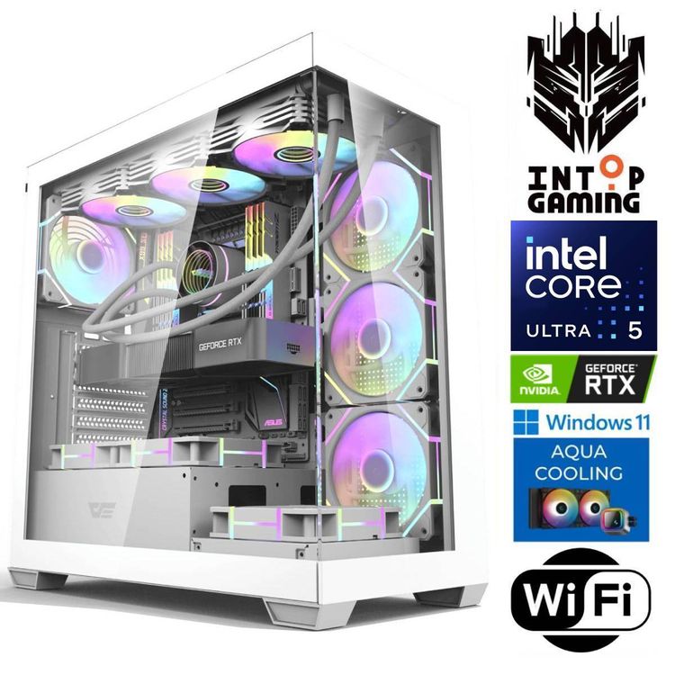 Tootefoto - INTOP AQUA Ultra 5 245KF 32GB DDR5 1TB SSD M.2 NVME+4TB RTX5050 8GB WiFi WIN11